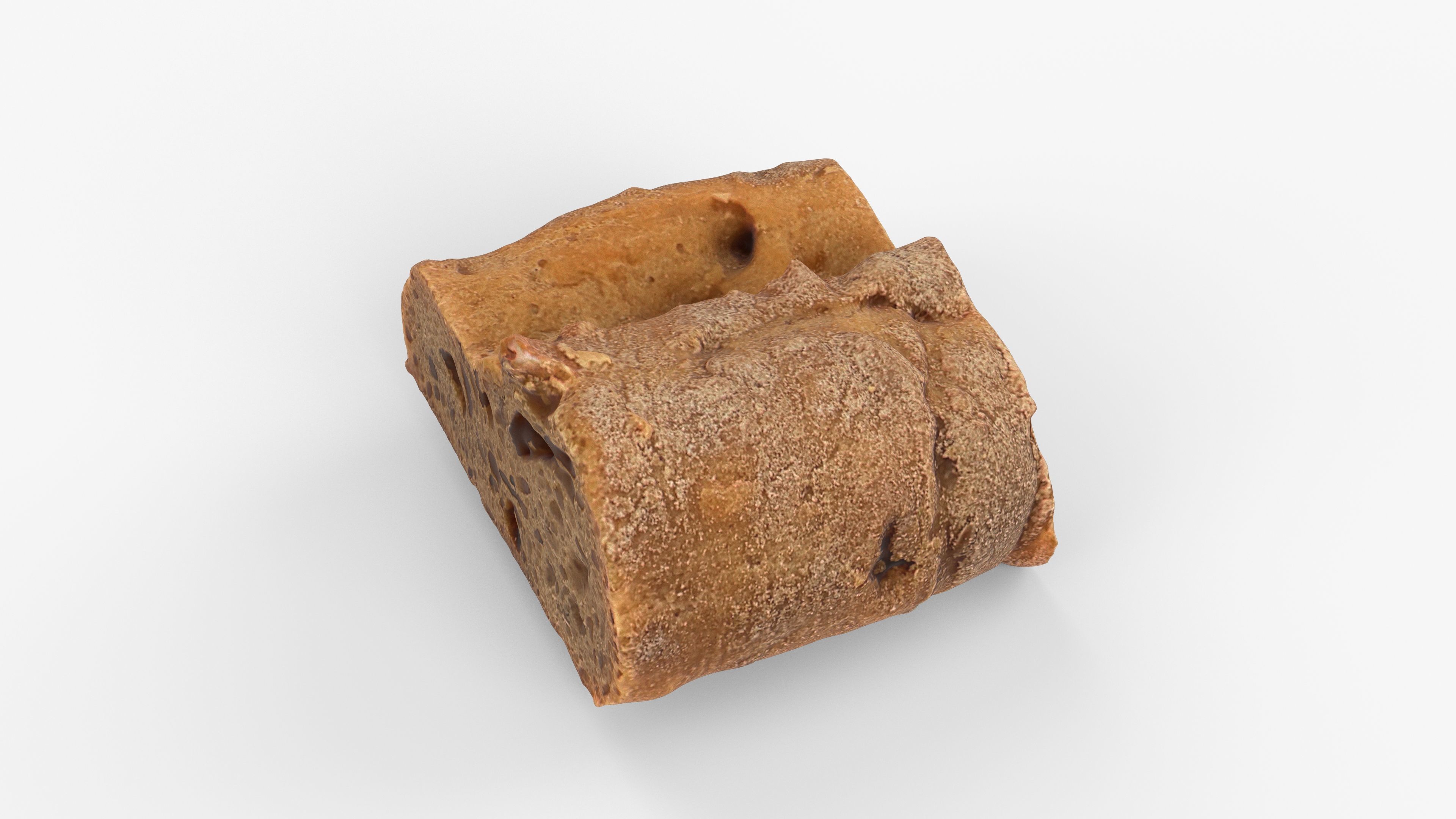 Photorealistic 3D scan of half a rye bread Low-poly 3D model_14