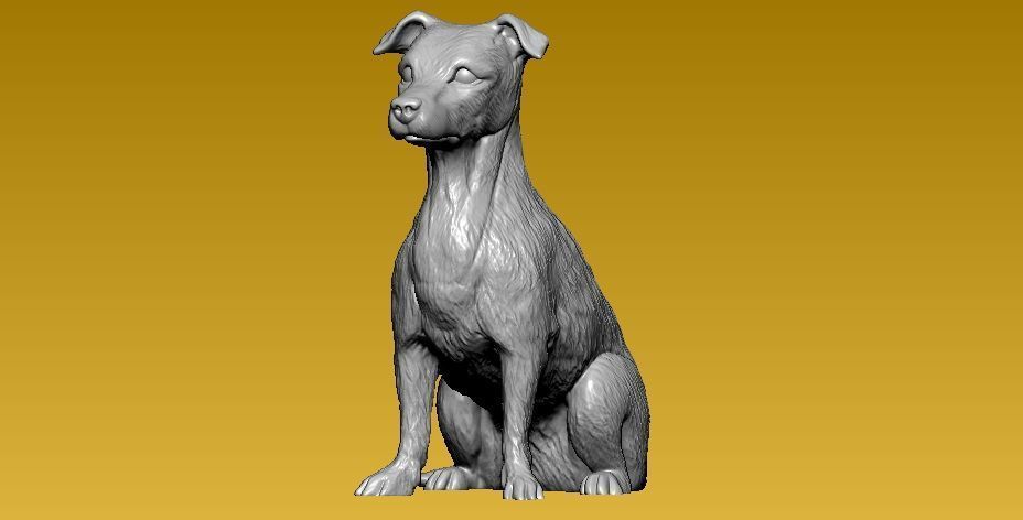 Russell Terrier Dog statue - 3d Print 3D print model_2
