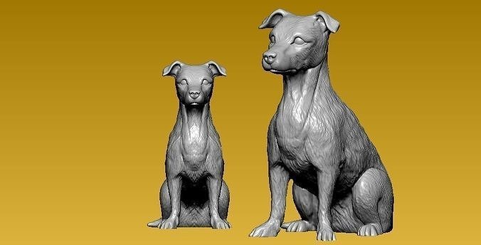 Russell Terrier Dog statue - 3d Print 3D print model