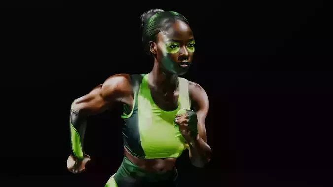 Cyberpunk Futuristic Athletic Female 3D model Cyberpunk Futuristic Athletic Female 3D model