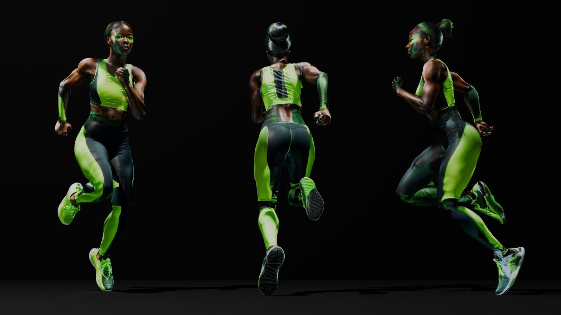 Cyberpunk Futuristic Athletic Female 3D model_1