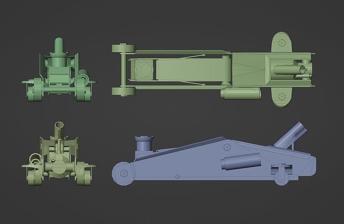 Trolley Jack Low-poly 3D model 6