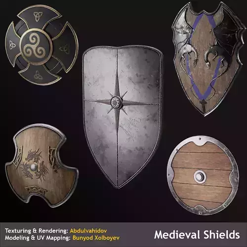 Medieval Shields Game Asset