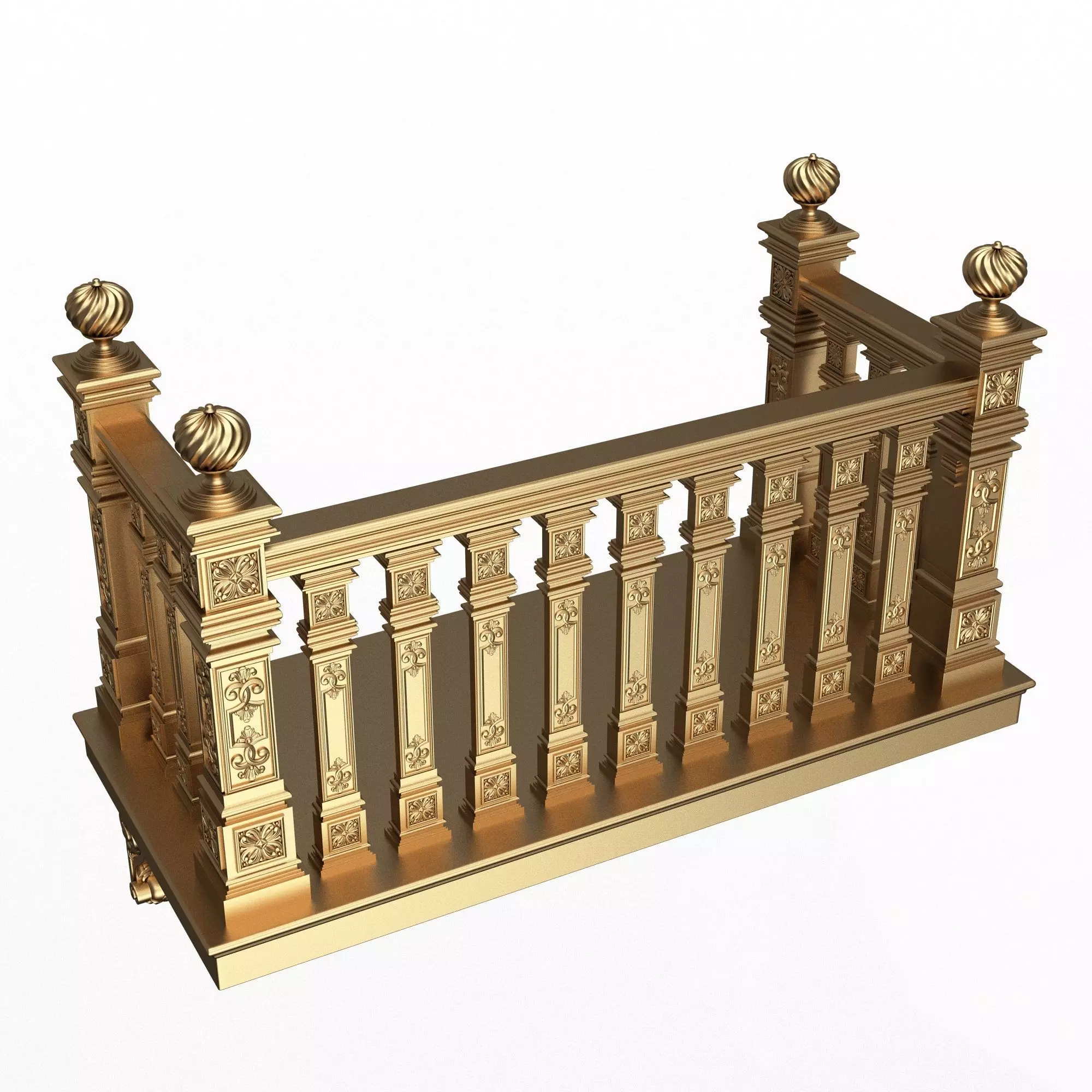 Classic Balcony 02 Low-poly 3D model_0