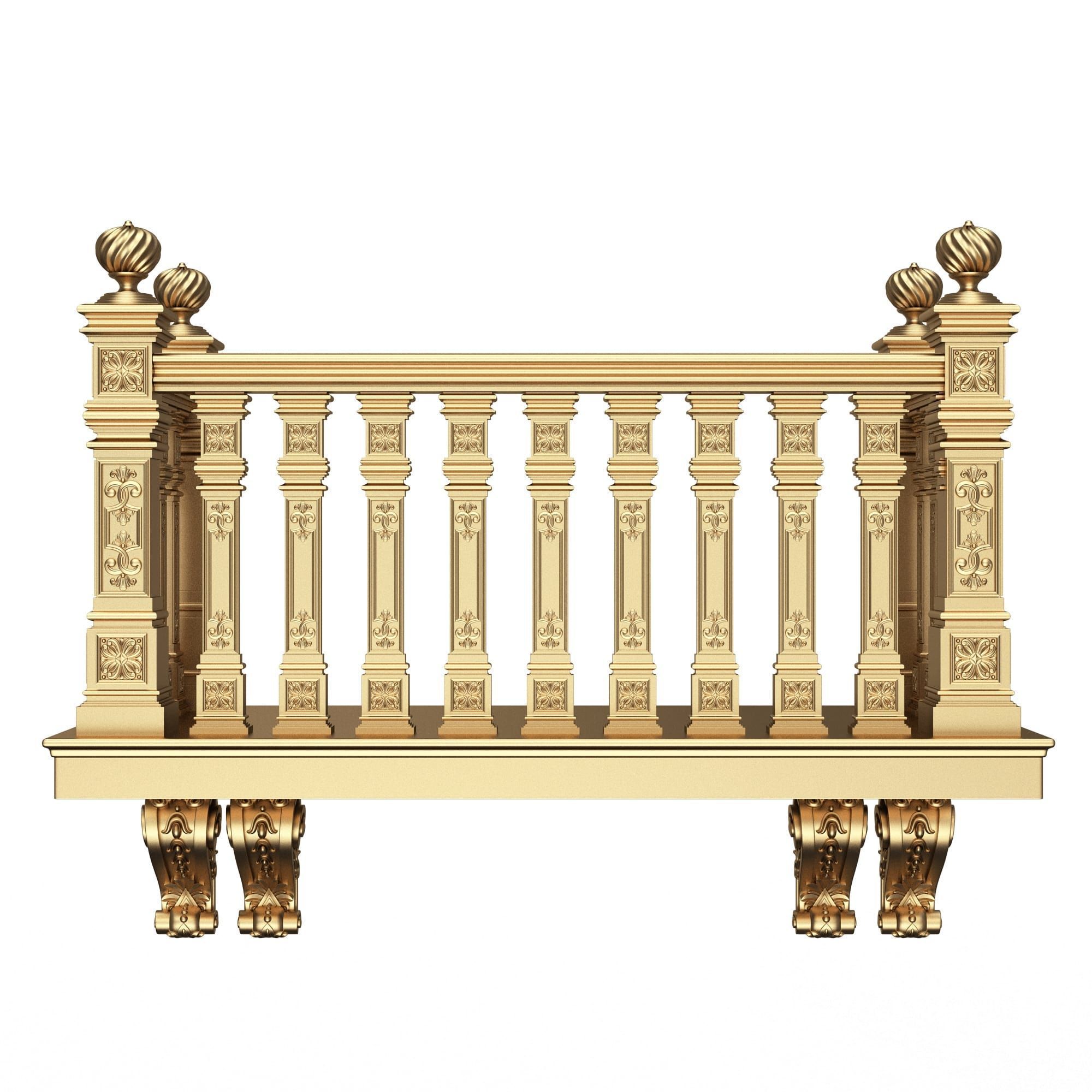 Classic Balcony 02 Low-poly 3D model_5