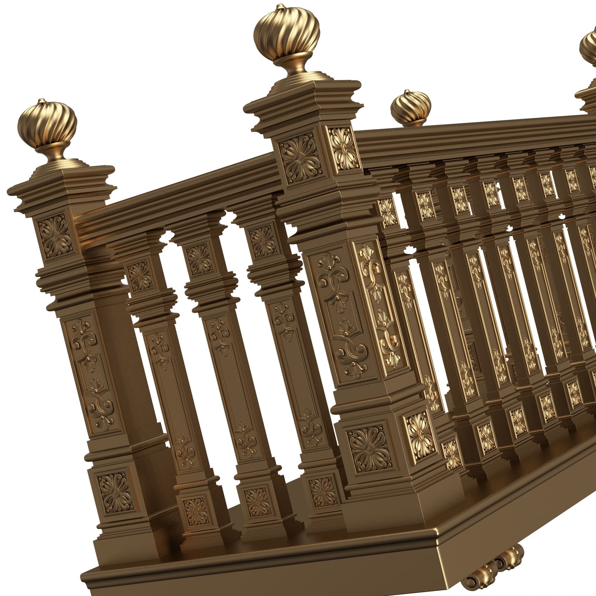 Classic Balcony 02 Low-poly 3D model_4
