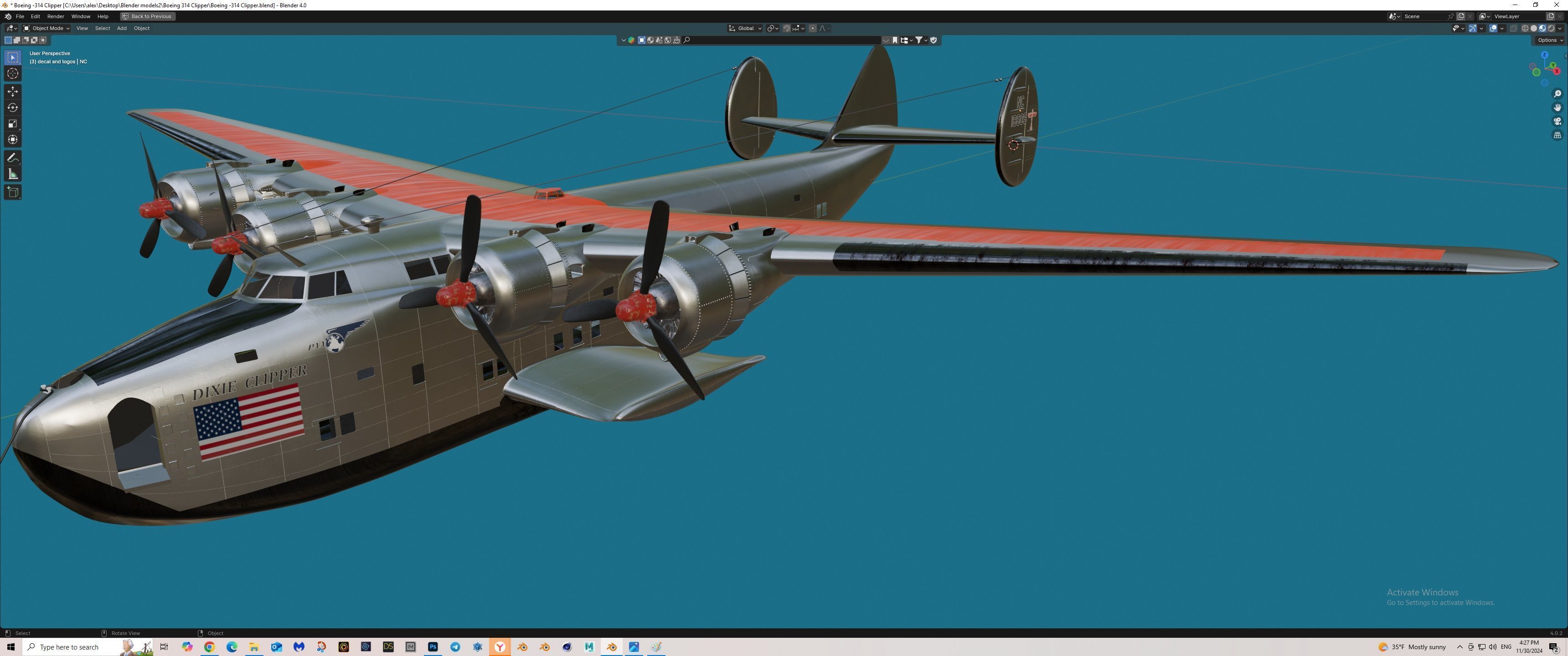 Boeing -314 Clipper Free 3D model_2