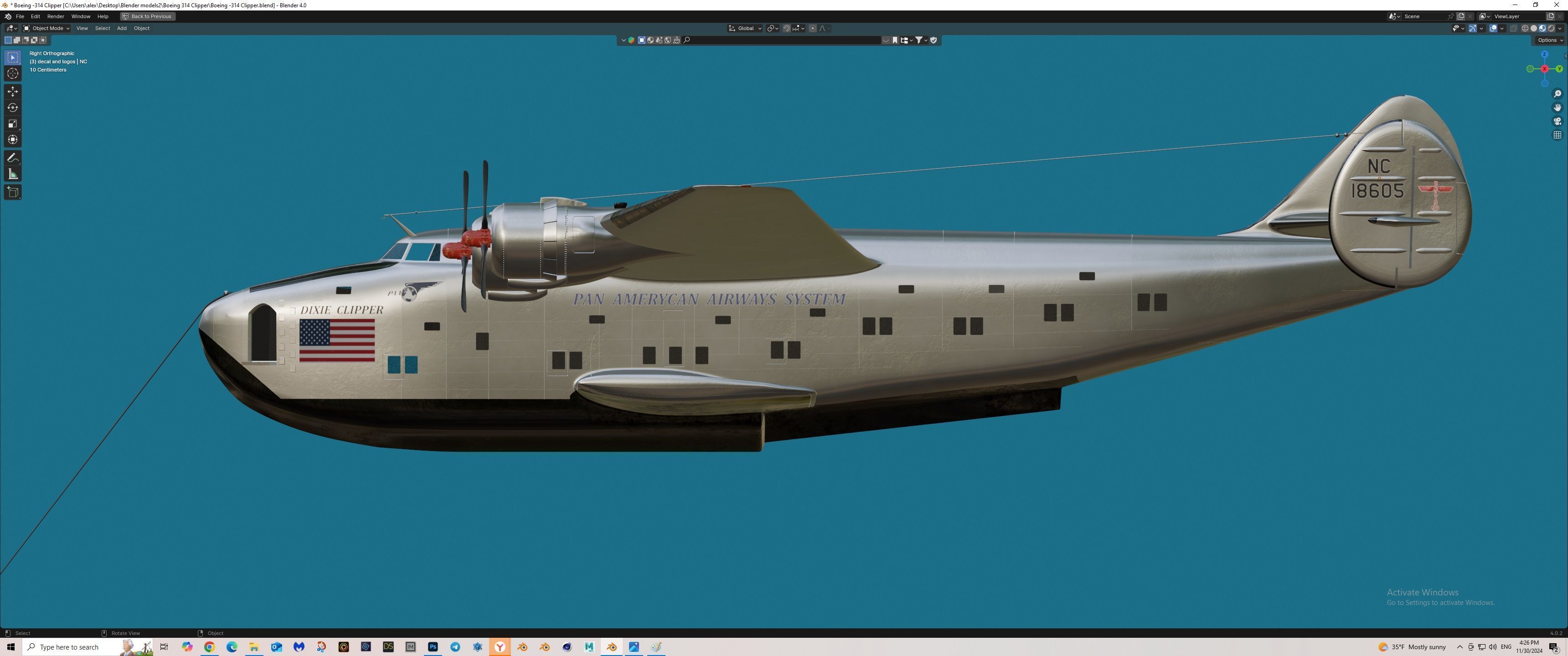 Boeing -314 Clipper Free 3D model_1
