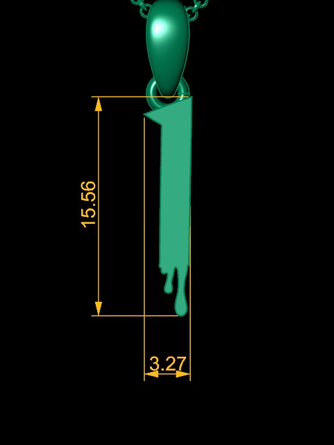Model 1234 1 Bloody Terror Initial Number Pendant 3D print model_9