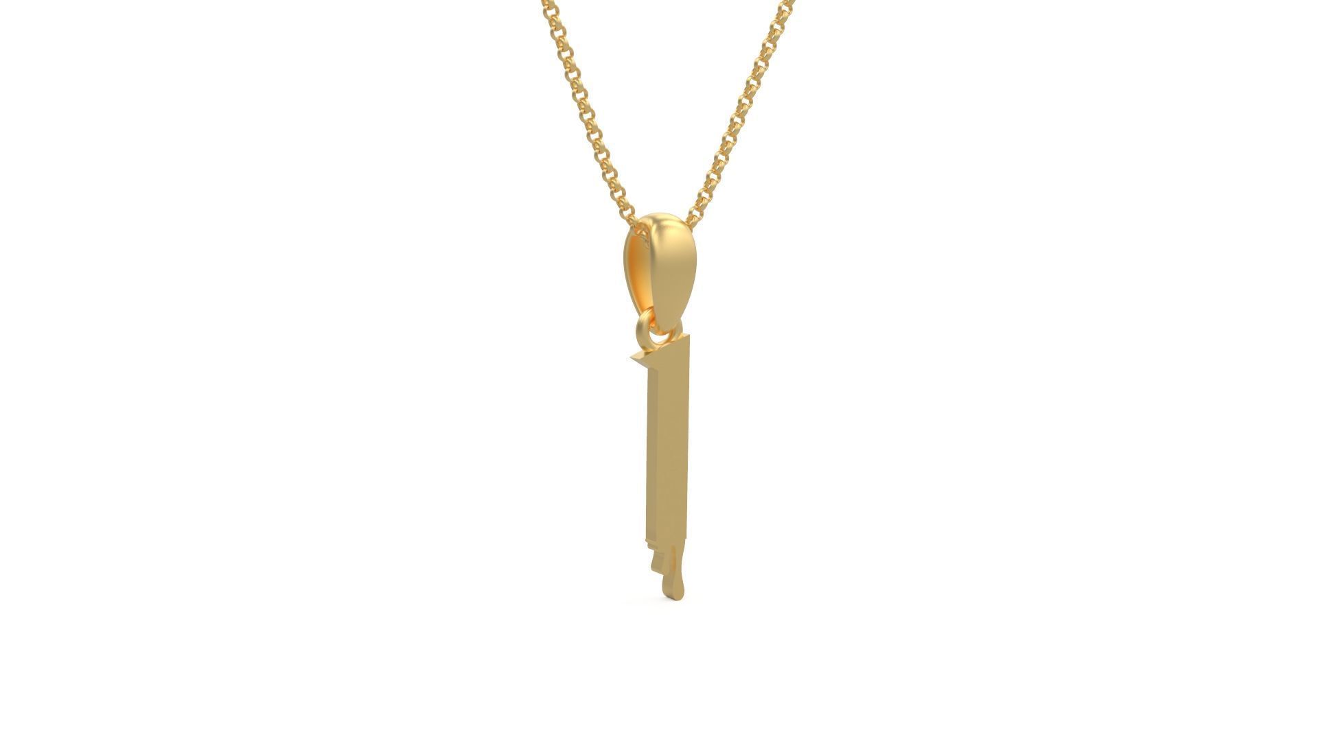 Model 1234 1 Bloody Terror Initial Number Pendant 3D print model_3