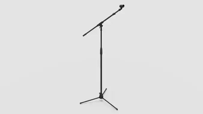 Microphone Stand Black Low-poly 3D model