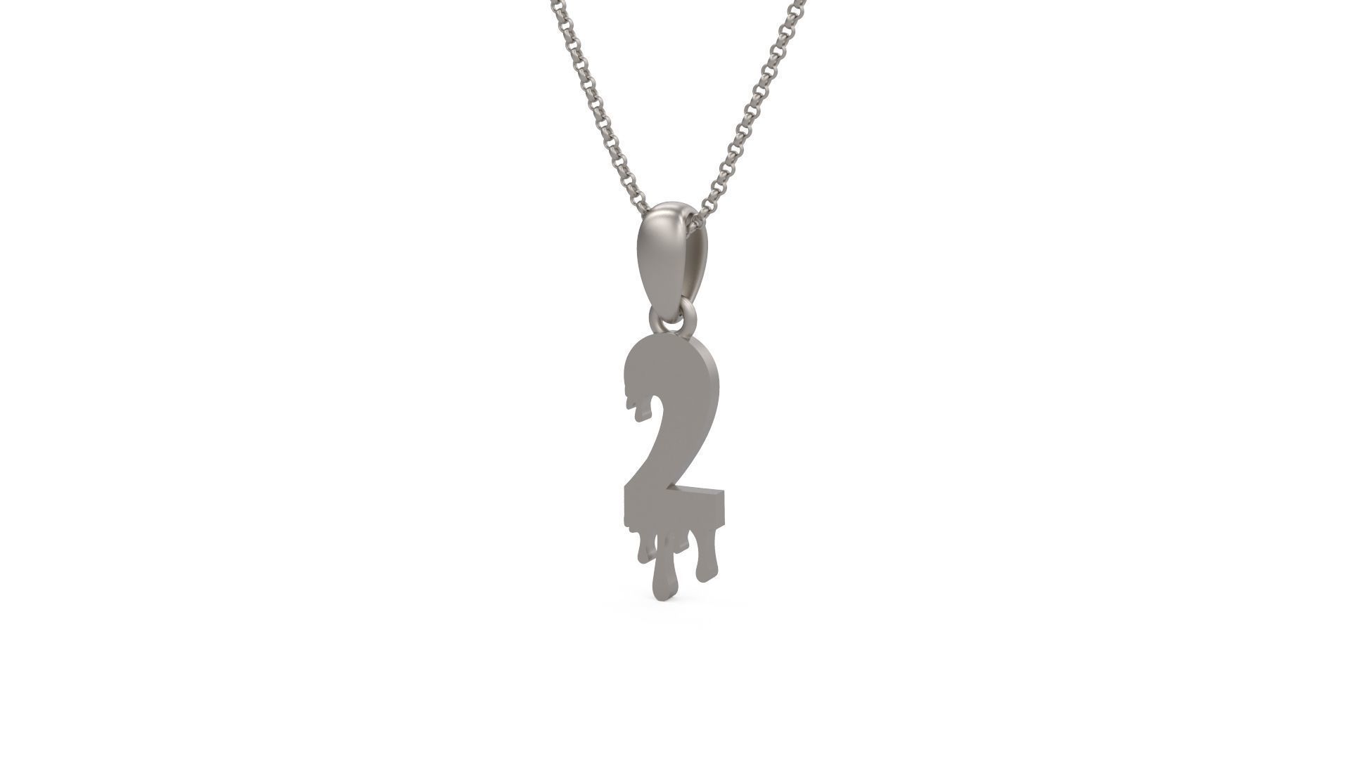 Model 1235 2 Bloody Terror Initial Number Pendant 3D print model_4
