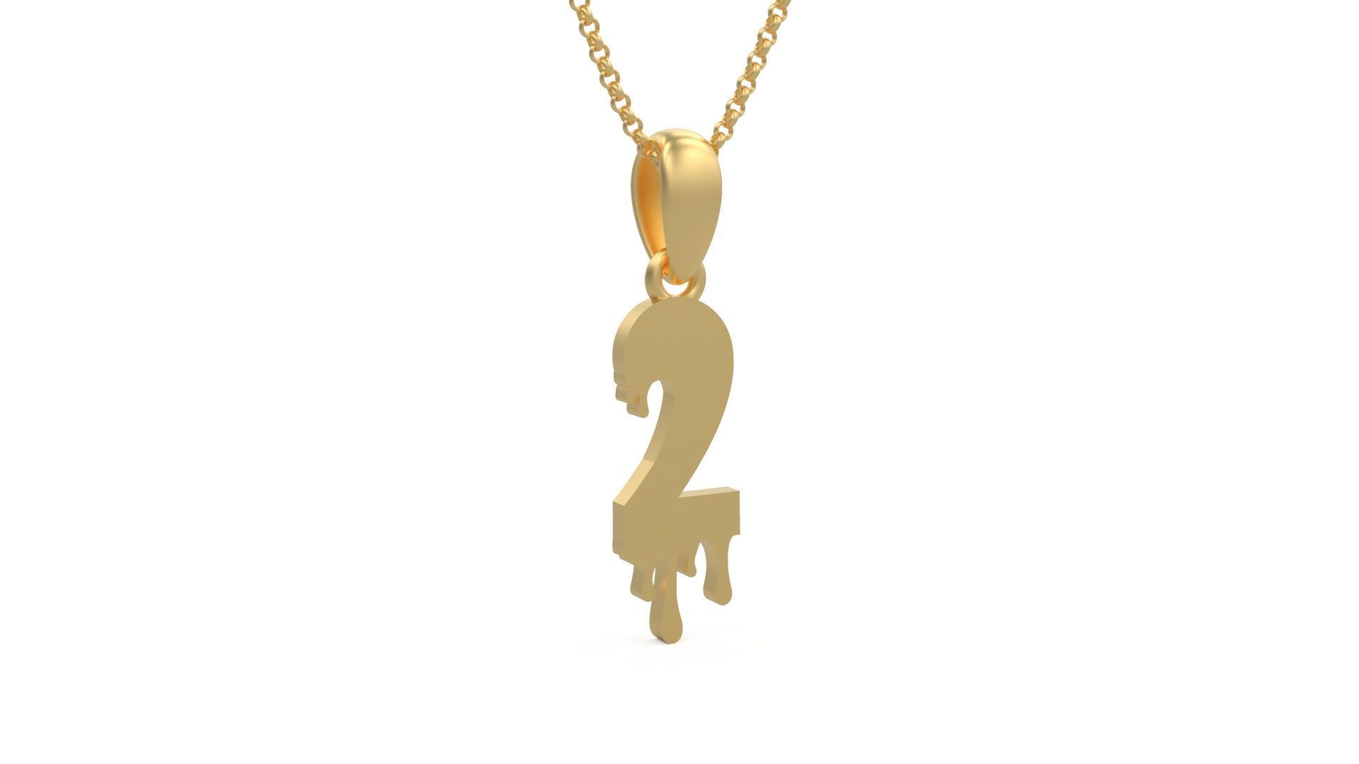 Model 1235 2 Bloody Terror Initial Number Pendant 3D print model_2