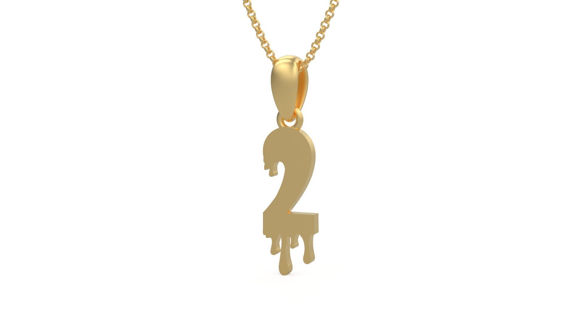 Model 1235 2 Bloody Terror Initial Number Pendant 3D print model_3