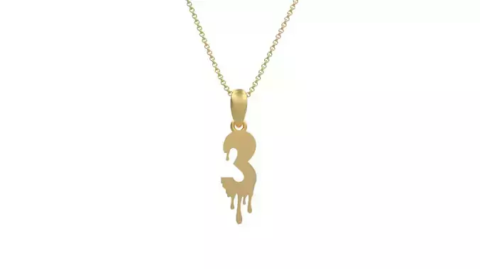 Model 1236 3 Bloody Terror Initial Number Pendant