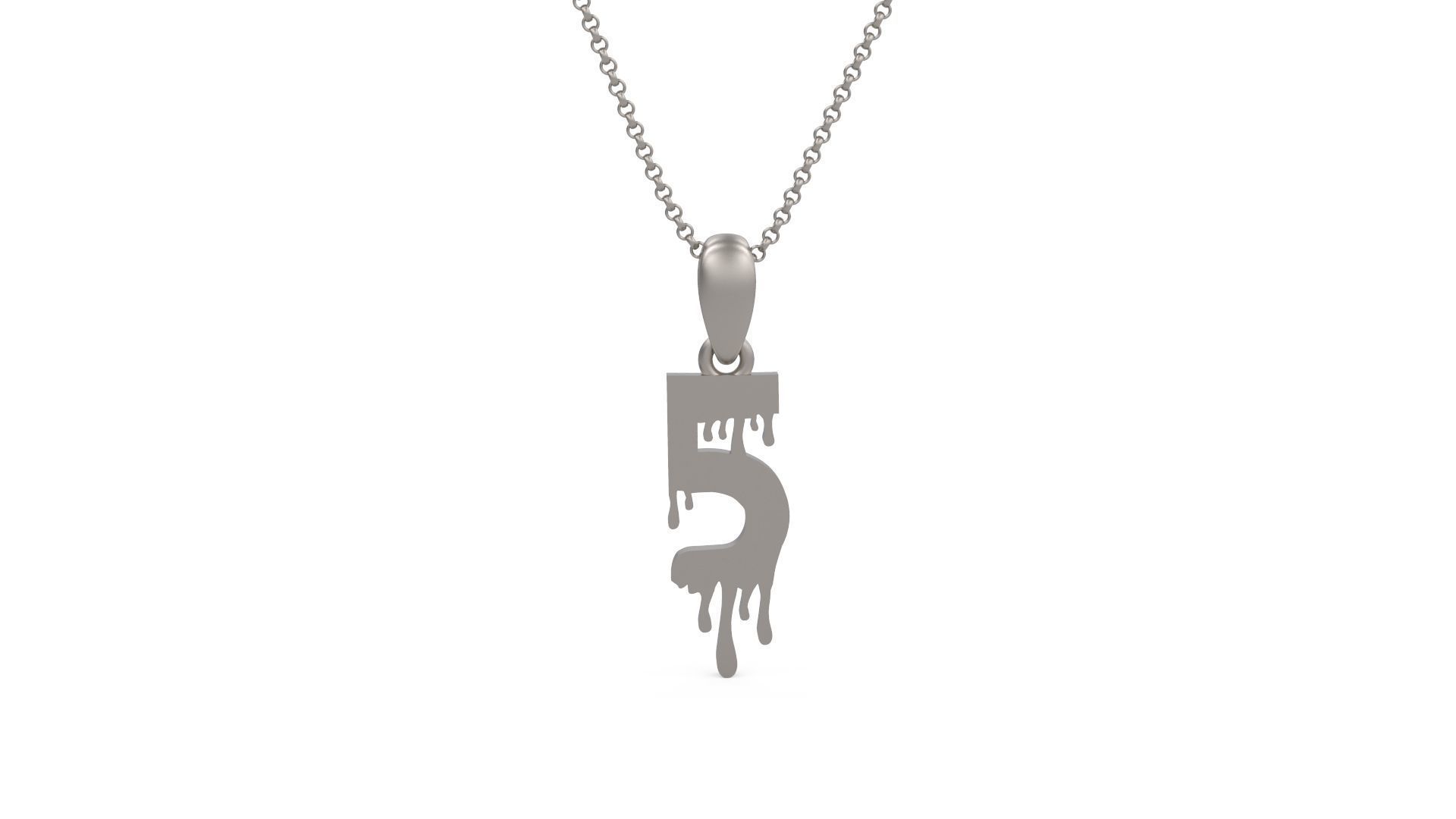 Model 1093 5 Bloody Terror Initial Number Pendant 3D print model_1