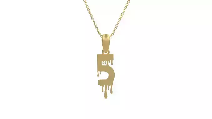 Model 1093 5 Bloody Terror Initial Number Pendant