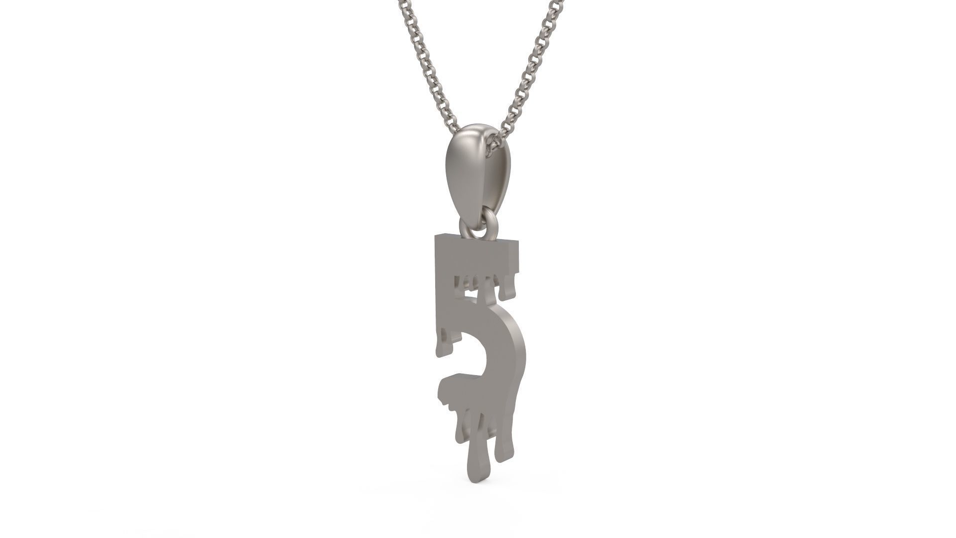 Model 1093 5 Bloody Terror Initial Number Pendant 3D print model_5