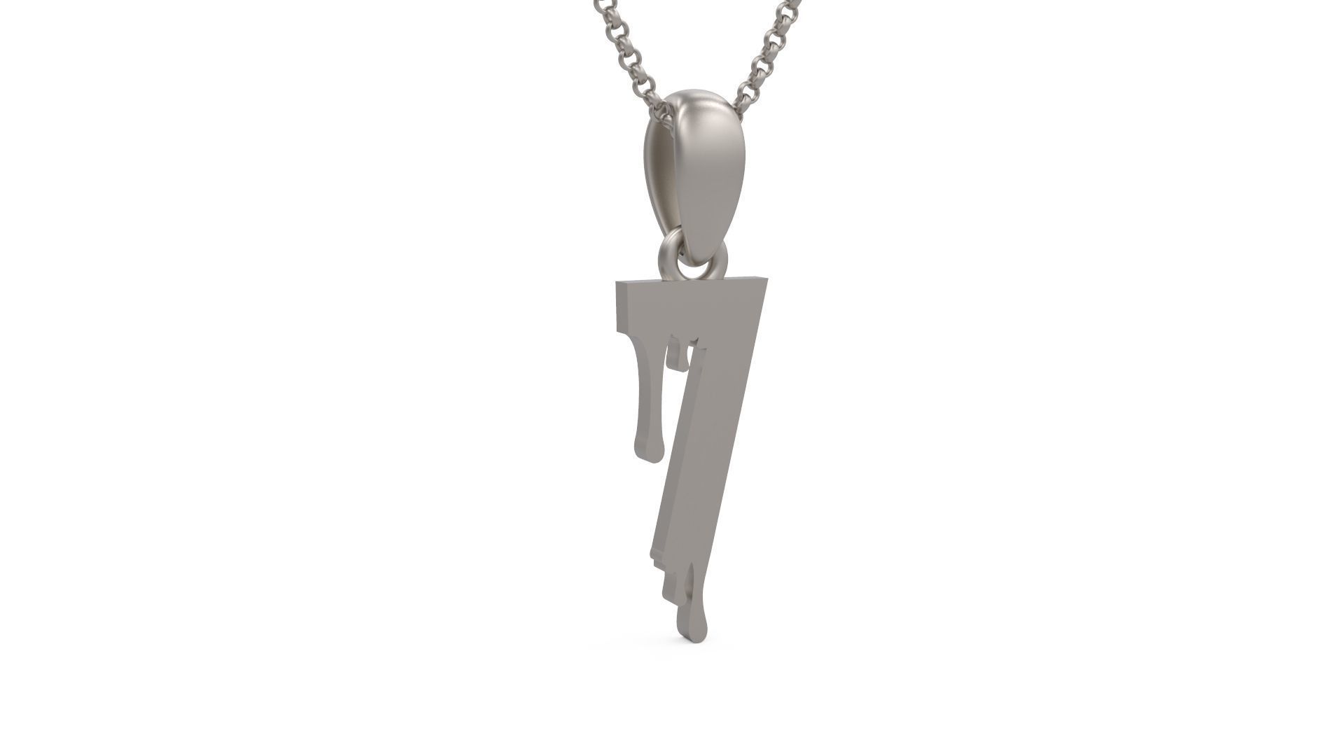 Model 1240 7 Bloody Terror Initial Number Pendant 3D print model_5