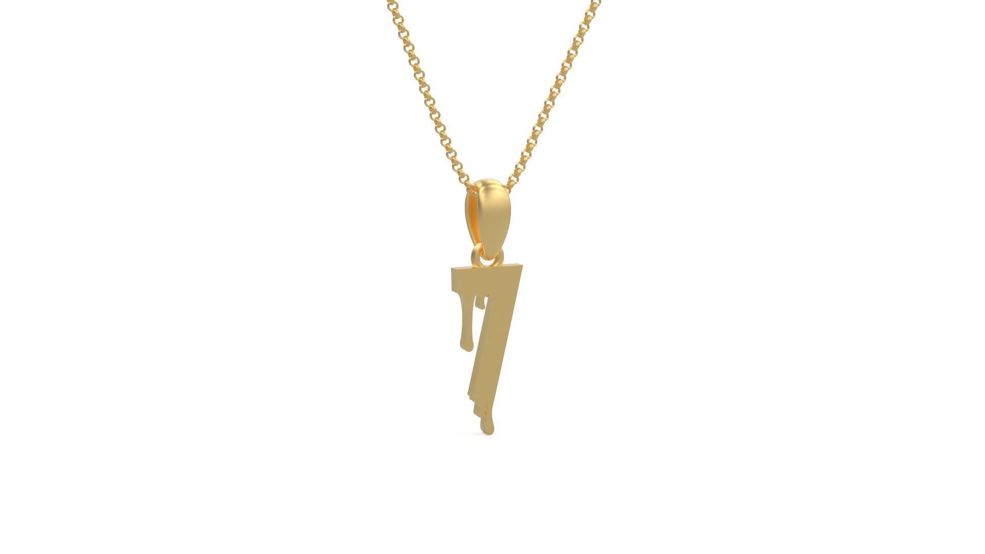 Model 1240 7 Bloody Terror Initial Number Pendant 3D print model_3