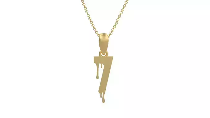 Model 1240 7 Bloody Terror Initial Number Pendant