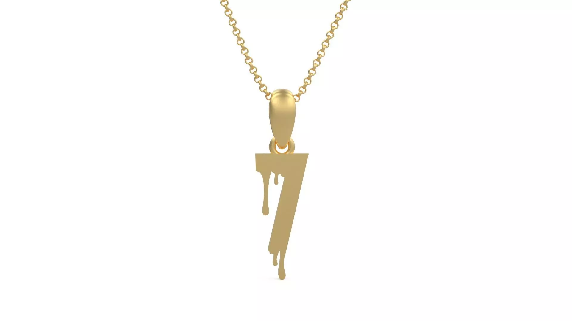 Model 1240 7 Bloody Terror Initial Number Pendant 3D print model_0