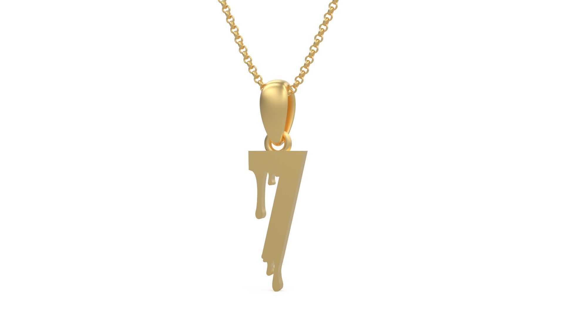 Model 1240 7 Bloody Terror Initial Number Pendant 3D print model_4