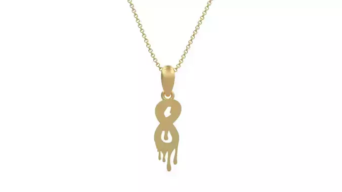 Model 1241 8 Bloody Terror Initial Number Pendant