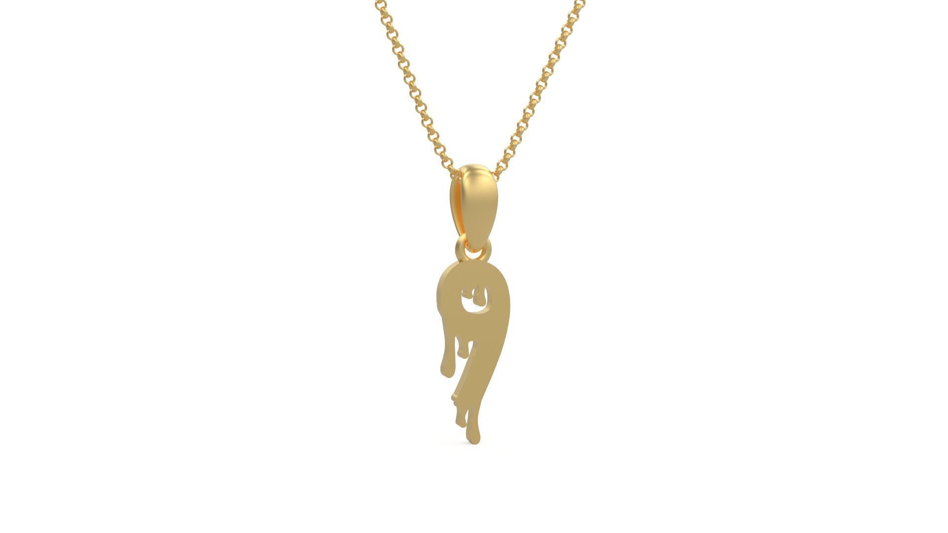 Model 1242 9 Bloody Terror Initial Number Pendant 3D print model_3