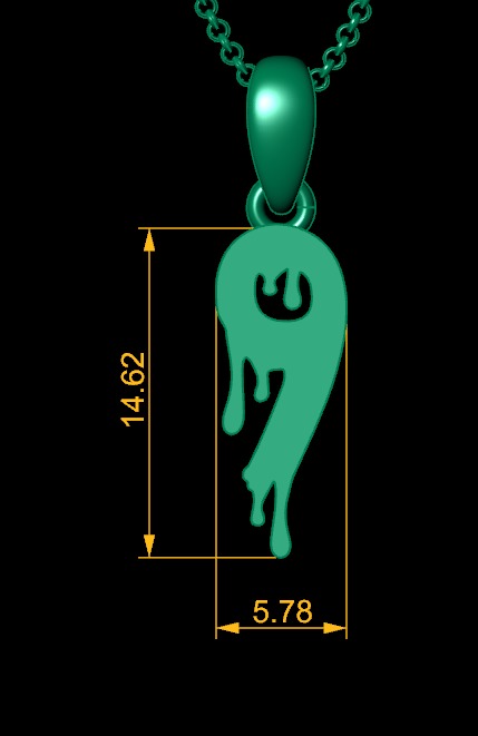 Model 1242 9 Bloody Terror Initial Number Pendant 3D print model_9