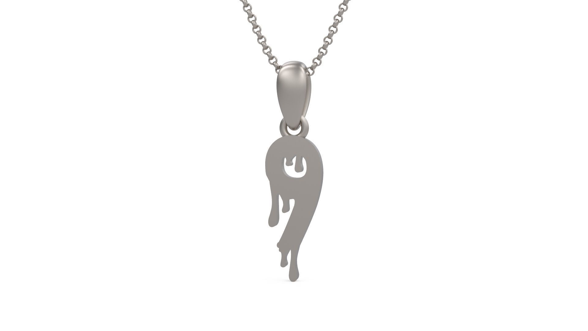 Model 1242 9 Bloody Terror Initial Number Pendant 3D print model_5