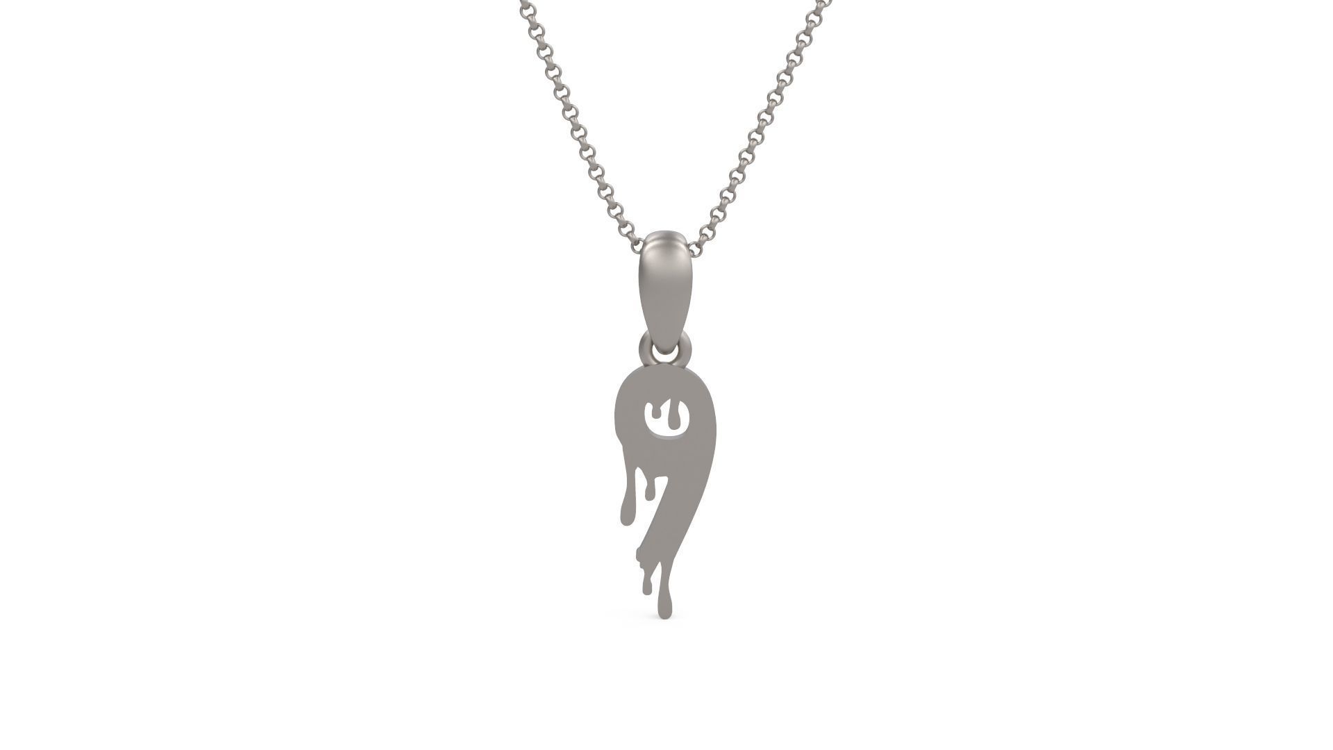 Model 1242 9 Bloody Terror Initial Number Pendant 3D print model_2