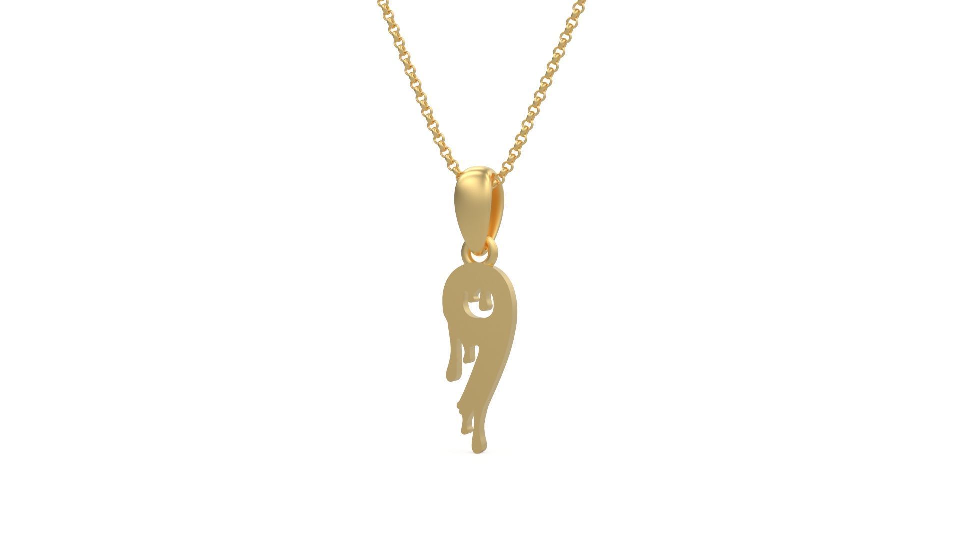 Model 1242 9 Bloody Terror Initial Number Pendant 3D print model_4