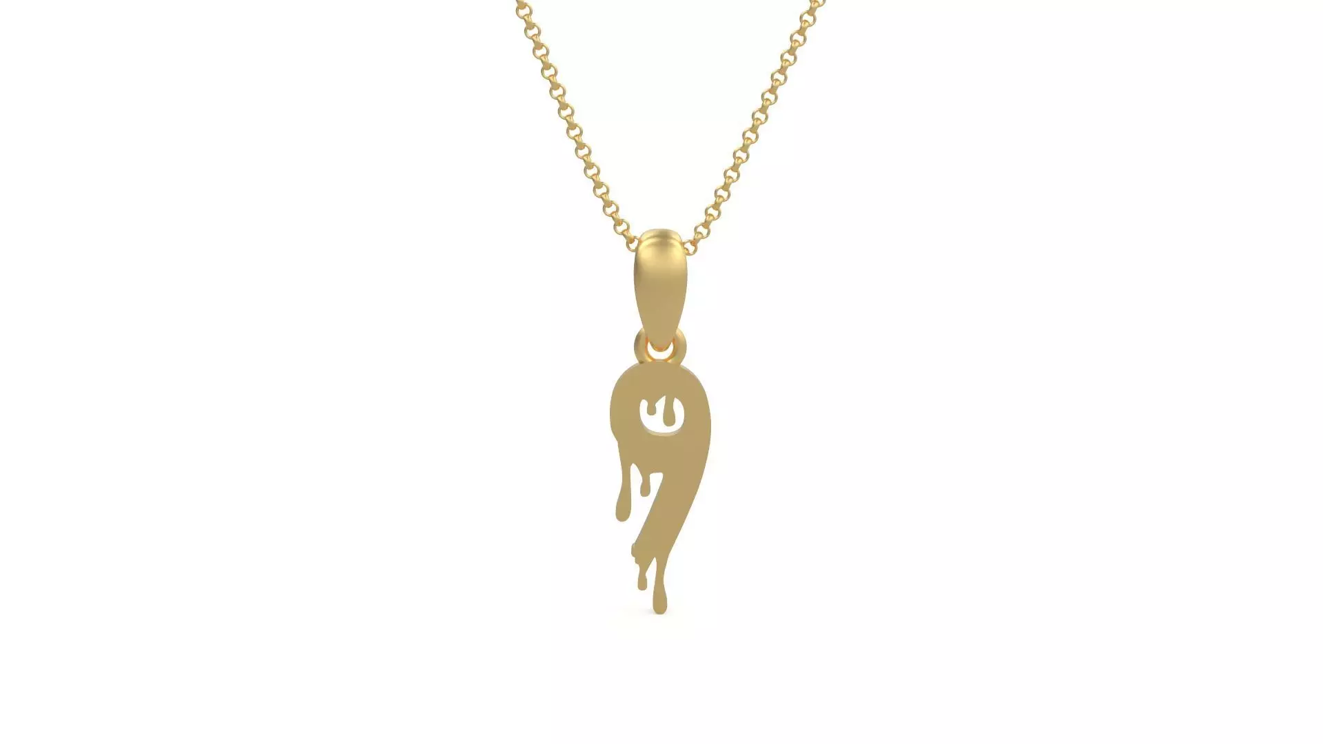 Model 1242 9 Bloody Terror Initial Number Pendant 3D print model_0