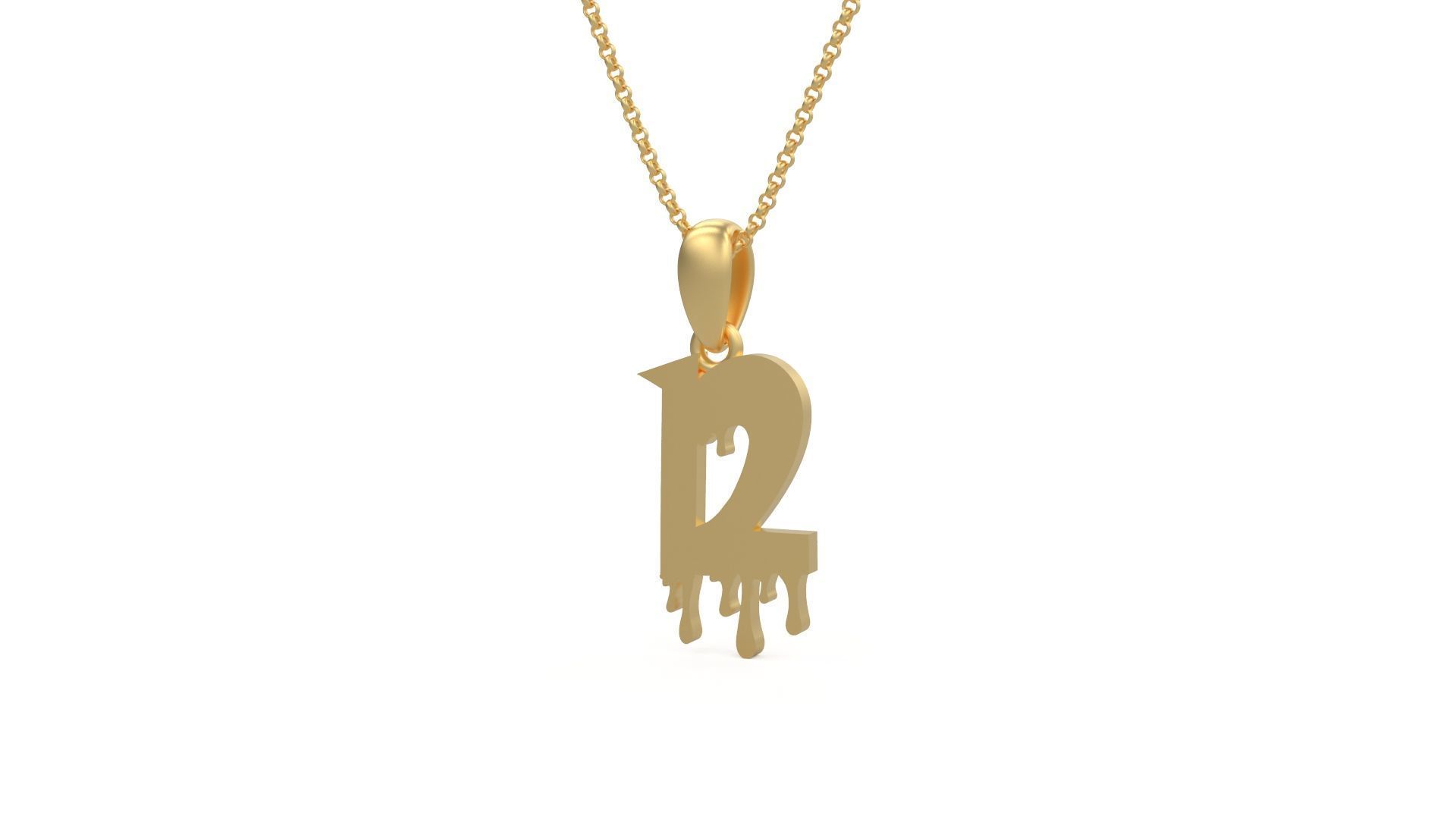 Model 1245 12 Bloody Terror Initial Number Pendant 3D print model_4