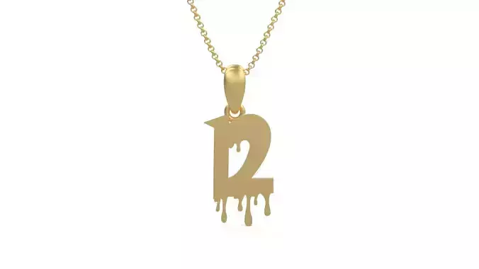 Model 1245 12 Bloody Terror Initial Number Pendant