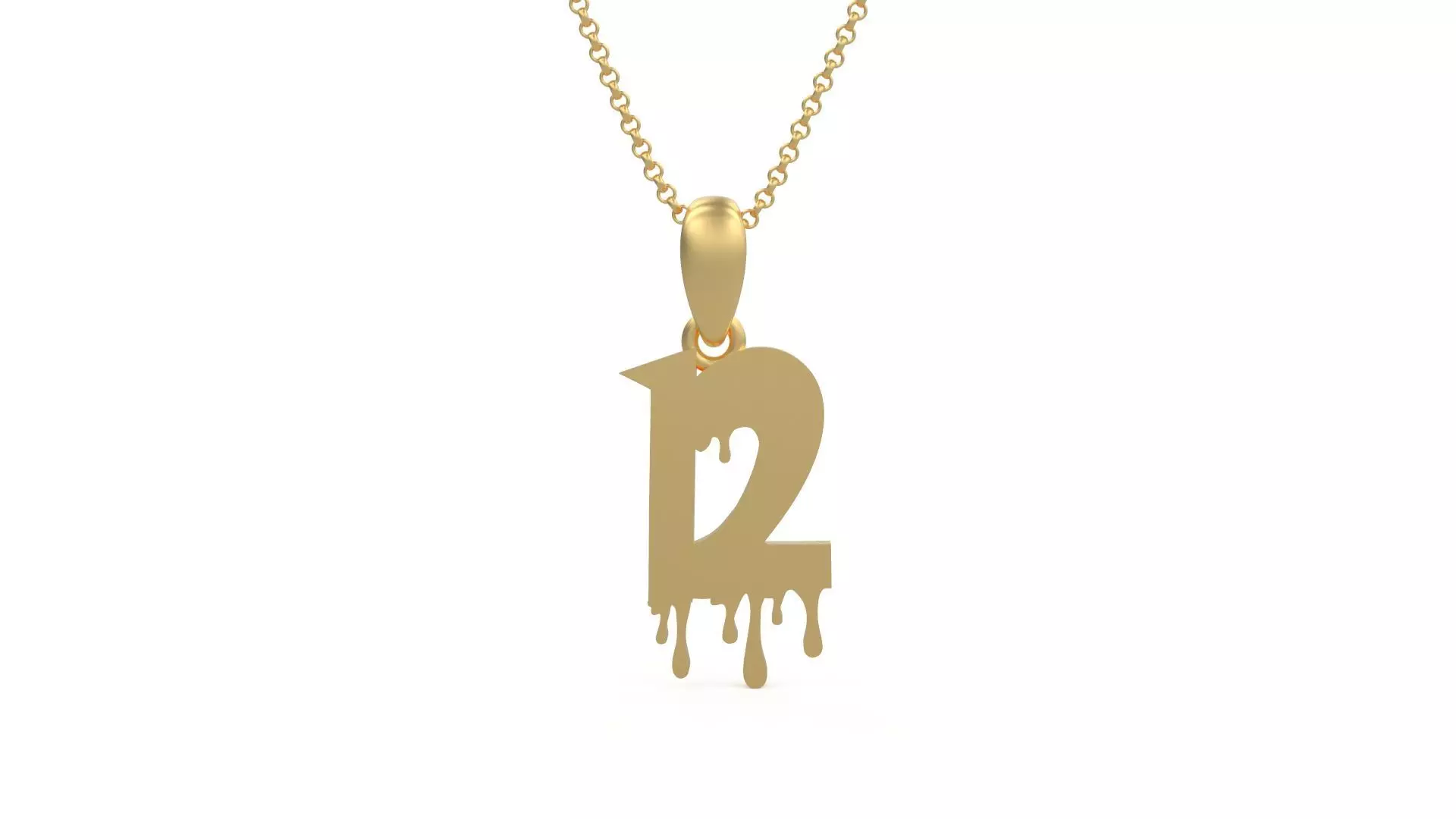 Model 1245 12 Bloody Terror Initial Number Pendant 3D print model_0