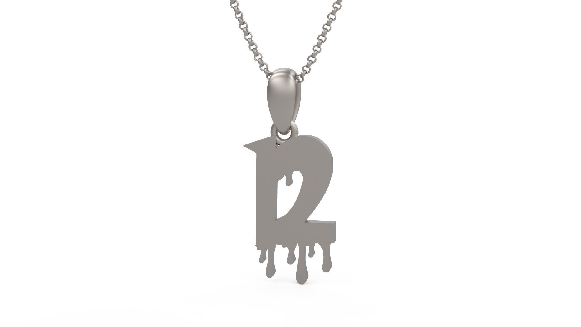 Model 1245 12 Bloody Terror Initial Number Pendant 3D print model_5