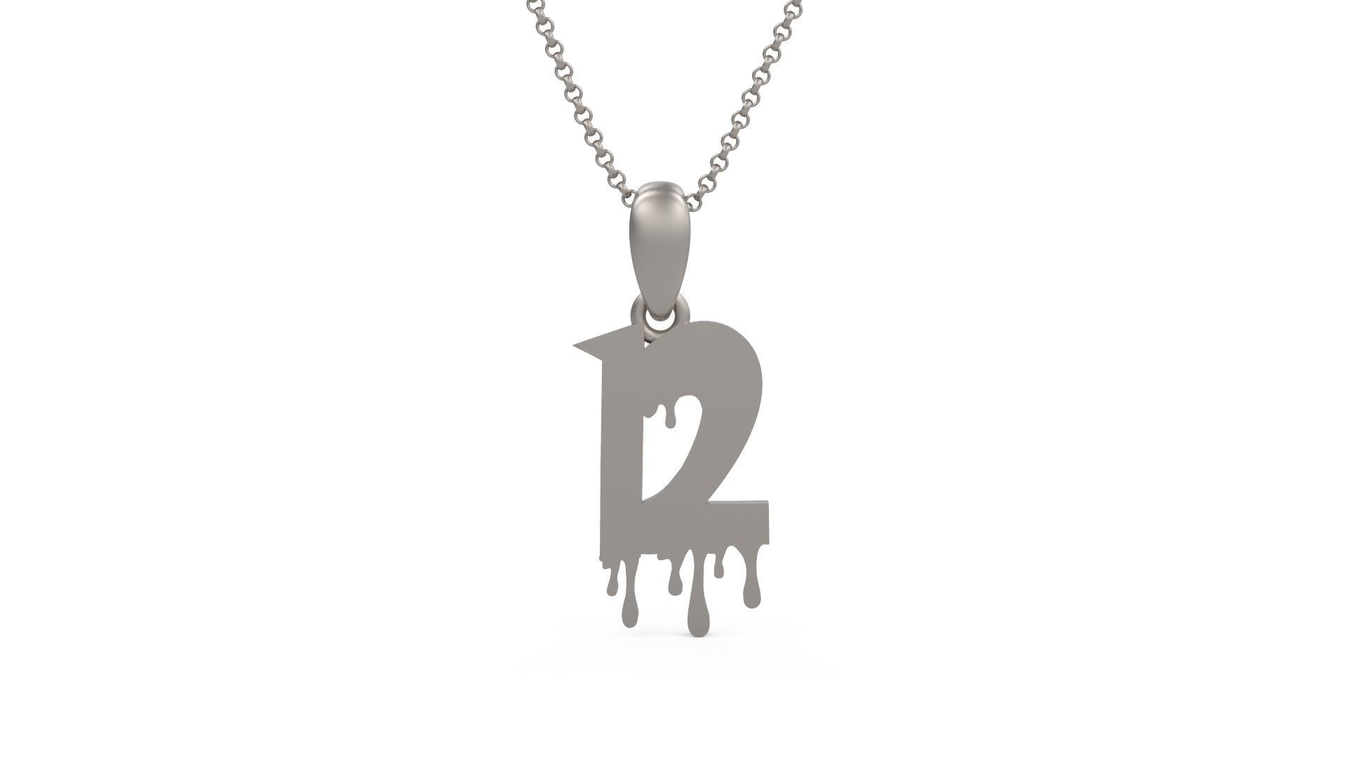 Model 1245 12 Bloody Terror Initial Number Pendant 3D print model_2