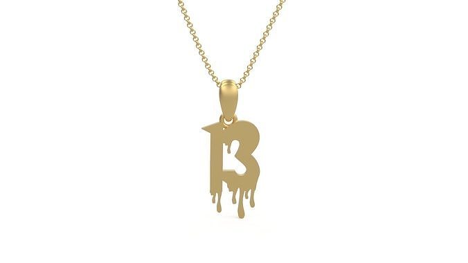 Model 1246 13 Bloody Terror Initial Number Pendant 3D print model