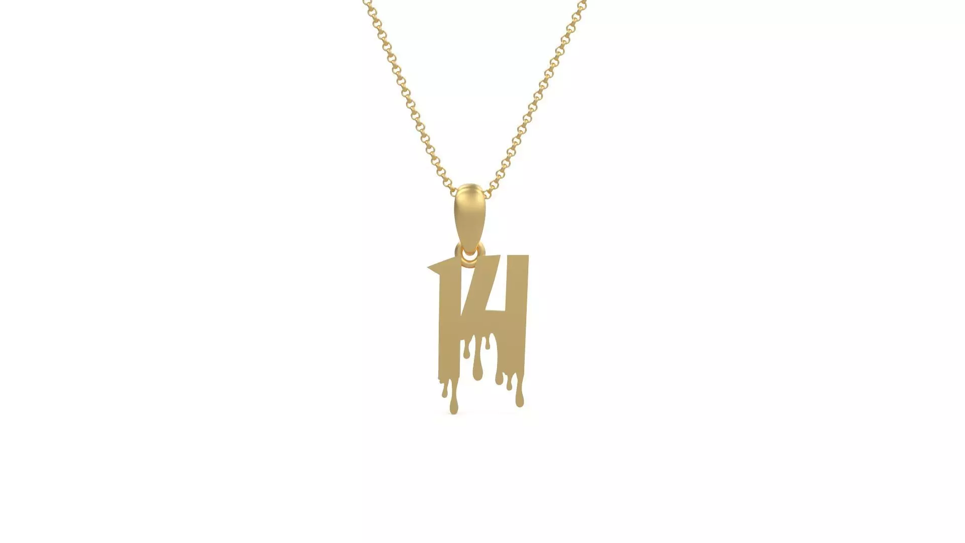 Model 1247 14 Bloody Terror Initial Number Pendant 3D print model