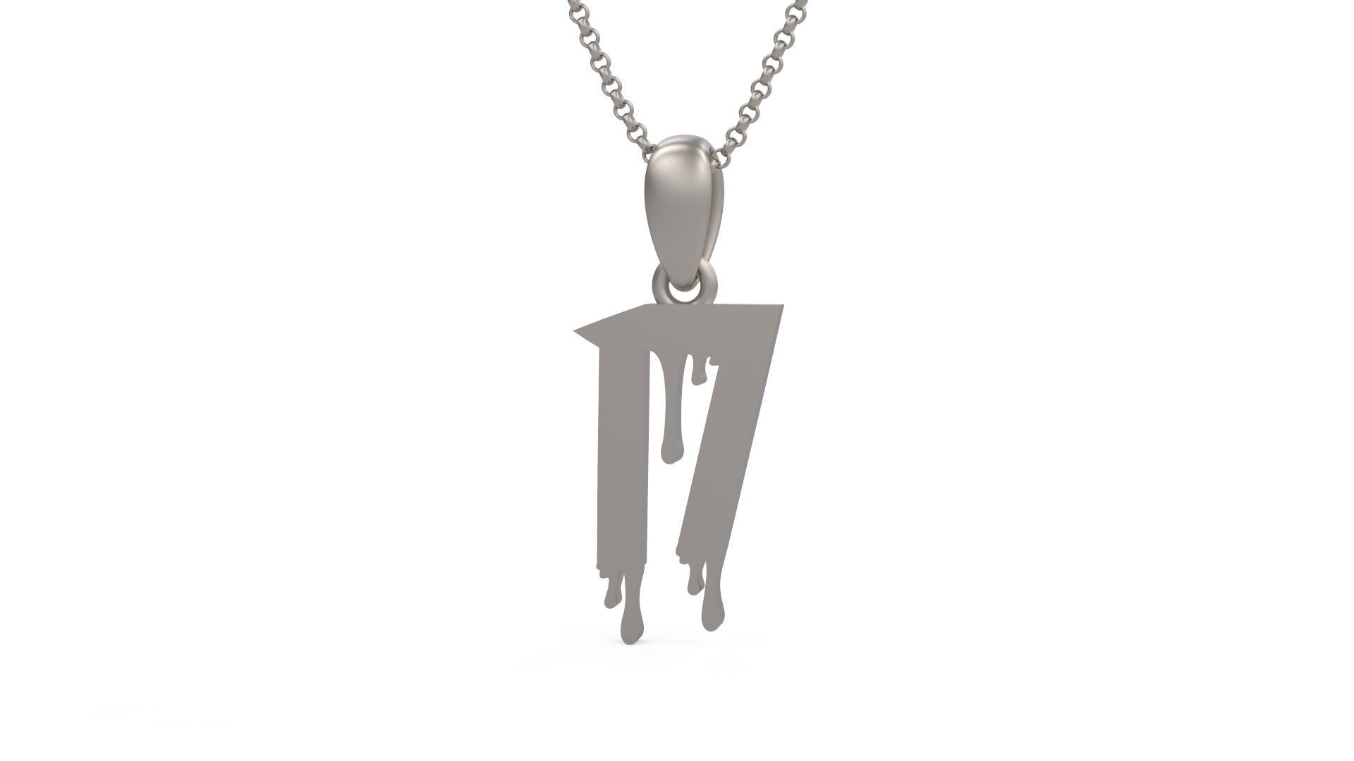 Model 1250 17 Bloody Terror Initial Number Pendant 3D print model_5