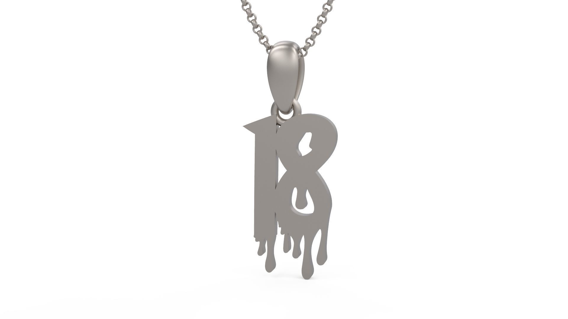 Model 1251 18 Bloody Terror Initial Number Pendant 3D print model_5