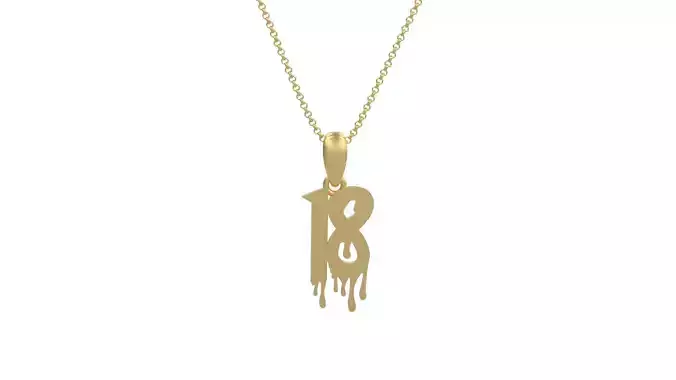 Model 1251 18 Bloody Terror Initial Number Pendant