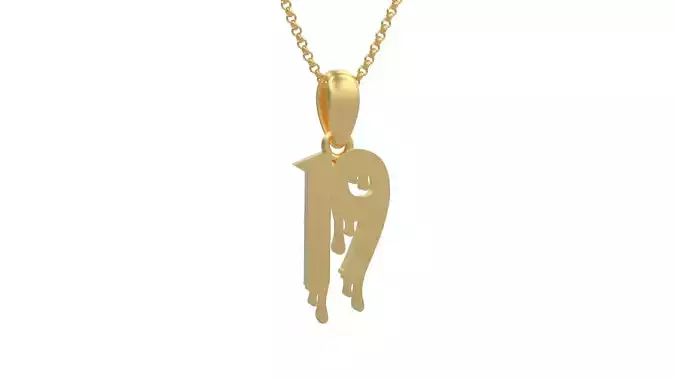 Model 1252 19 Bloody Terror Initial Number Pendant