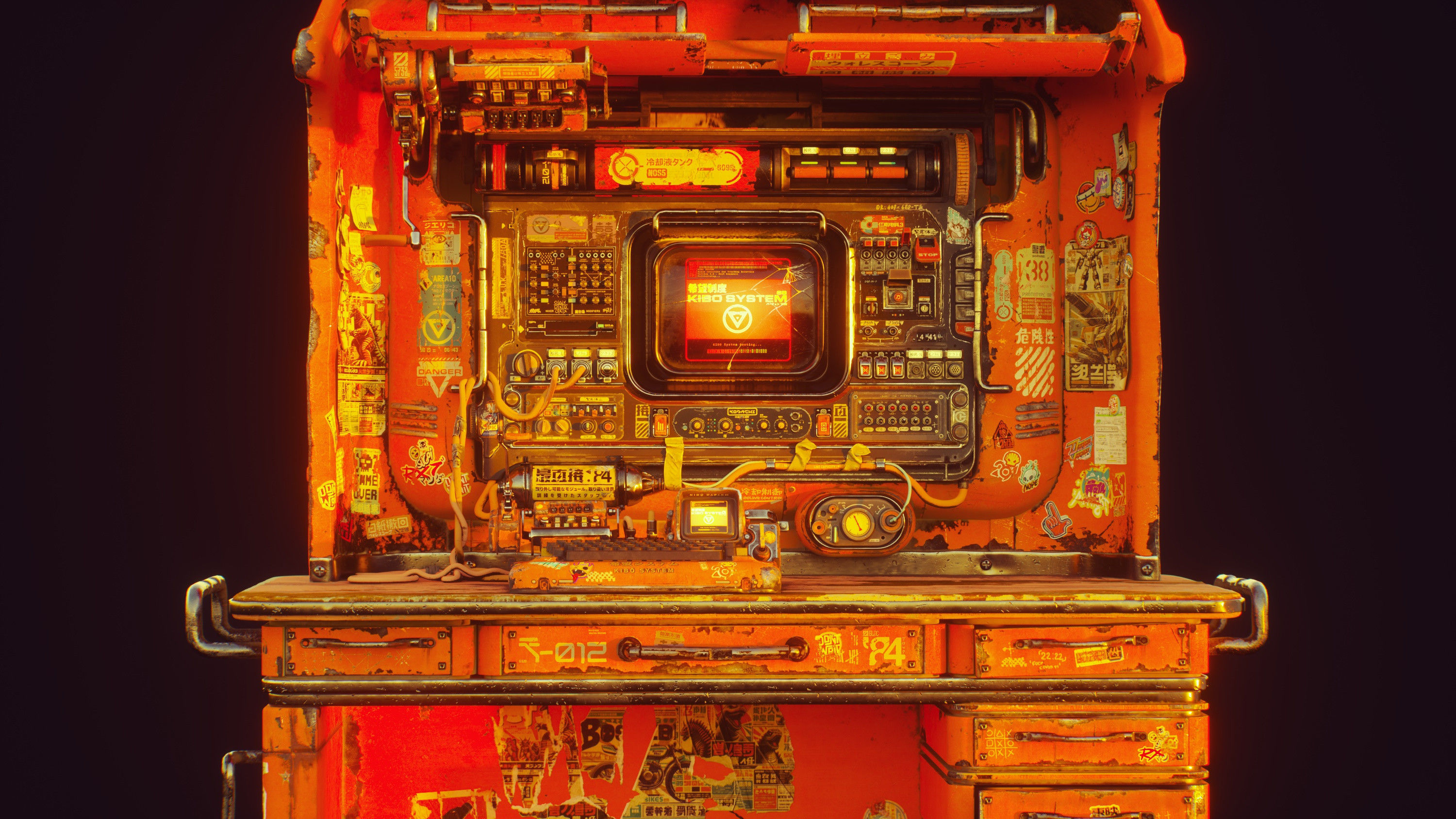 Retro Scifi Scene Octane and C4d 3D model_6