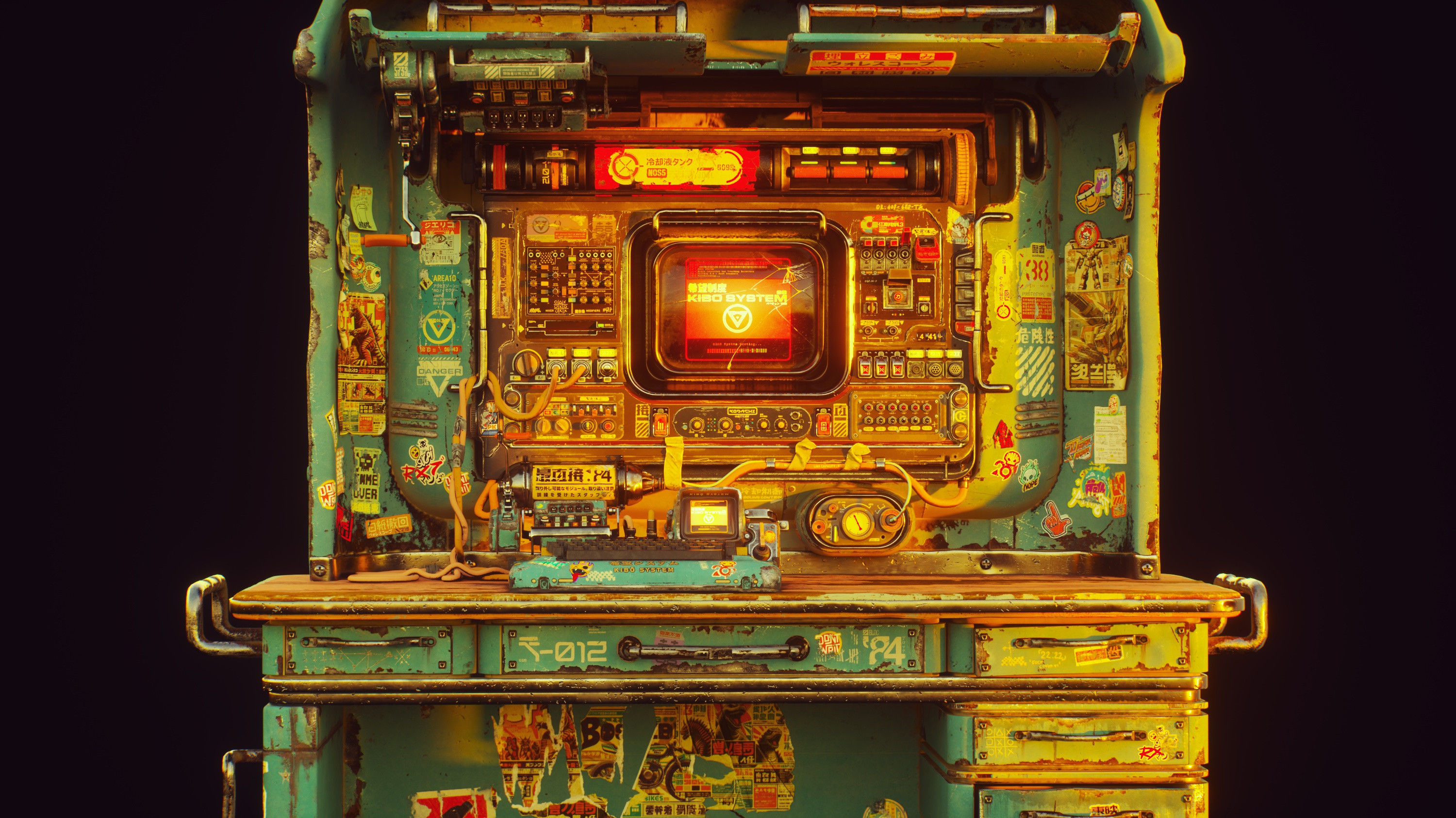 Retro Scifi Scene Octane and C4d 3D model_3