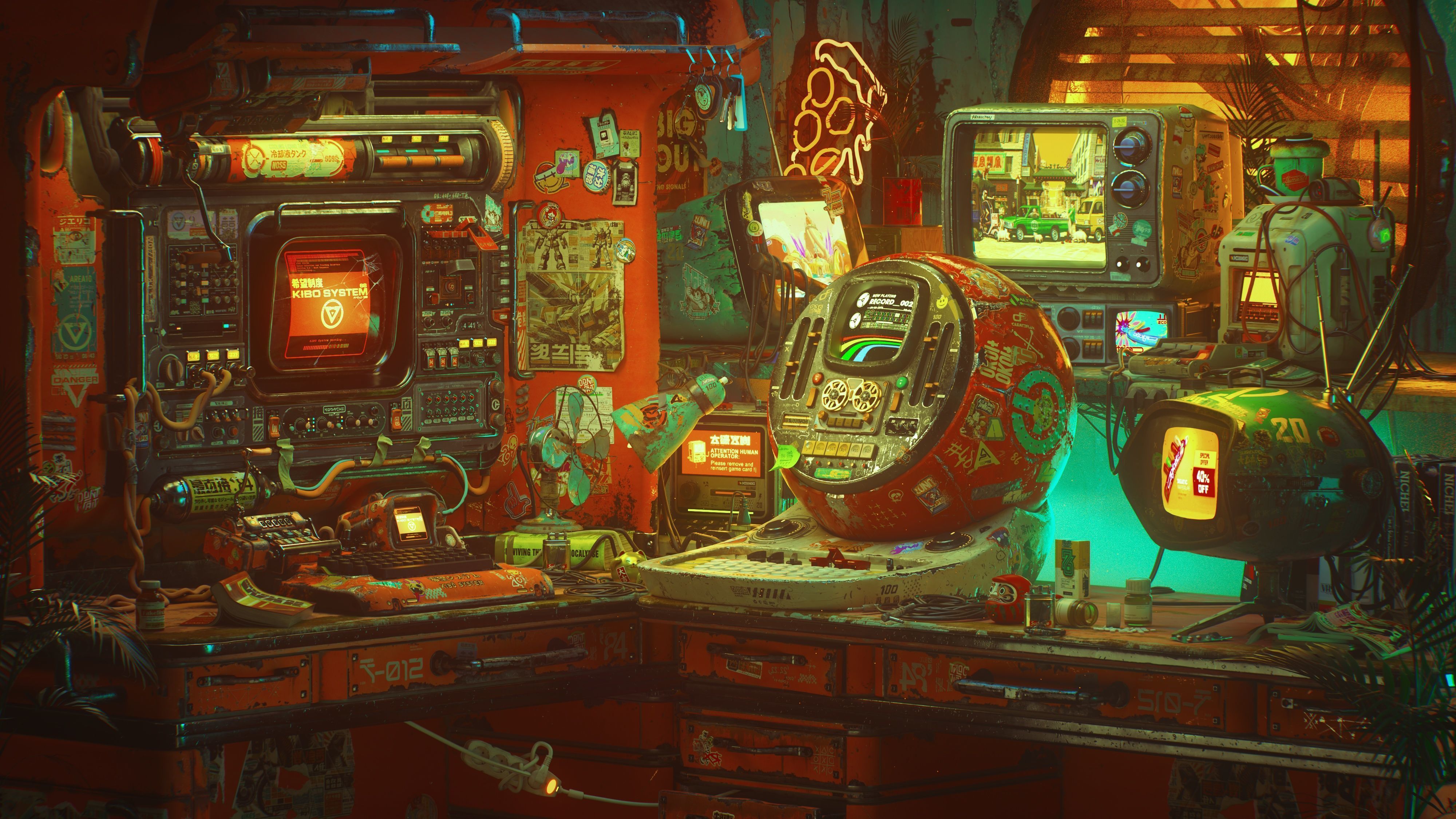 Retro Scifi Scene Octane and C4d 3D model_1