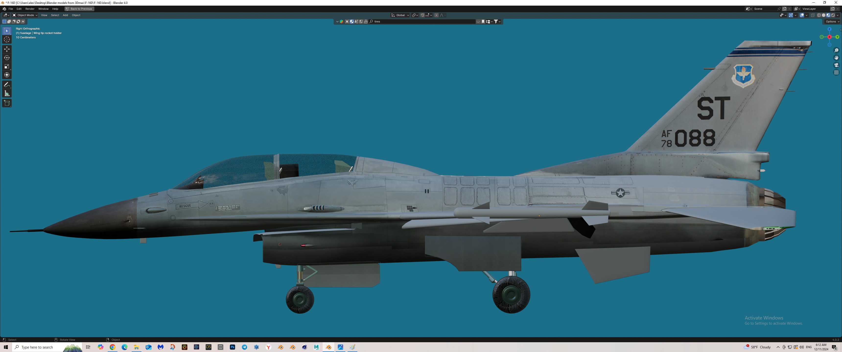 F-16D fighter Free 3D model_4