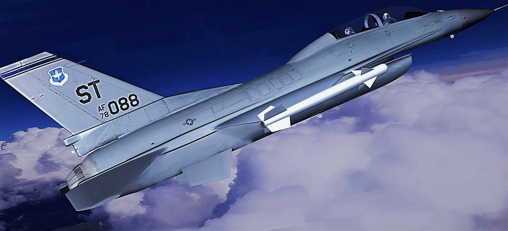 F-16D fighter Free 3D model_1